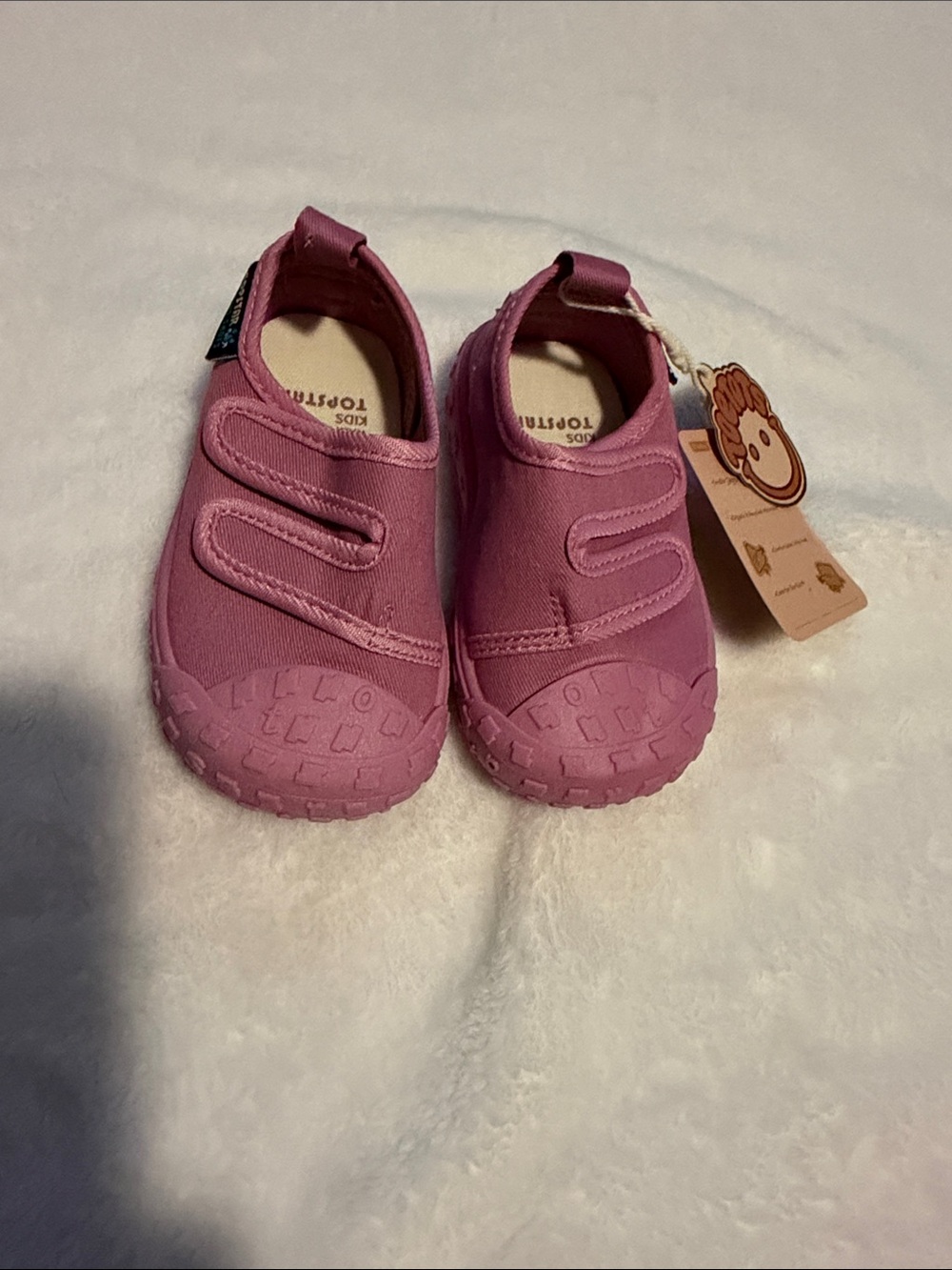 Pink Kids Walker Shoes with Hook-and-Loop Straps
